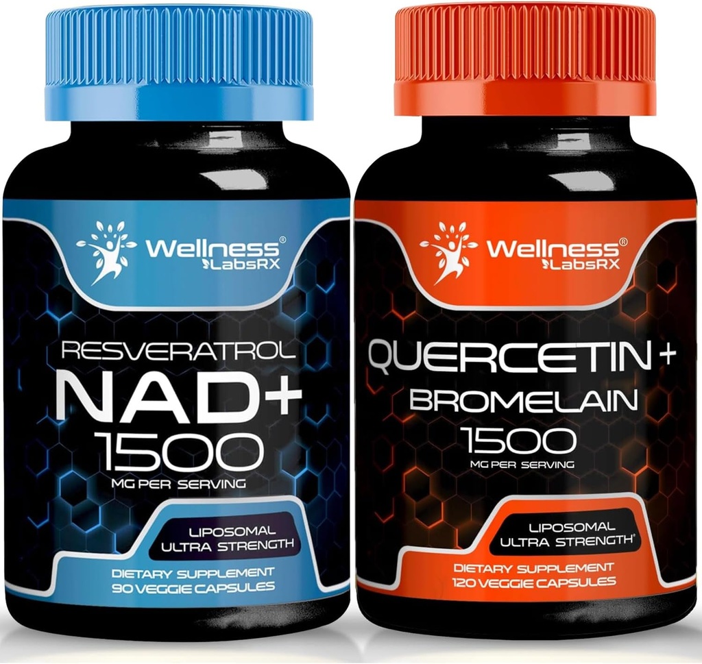 BromelainとウェルネスLABSRXケルセチン | NADサプリメントカプセル