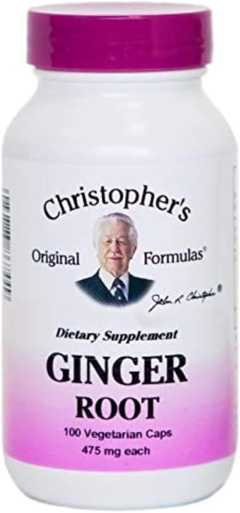 Christopher's Original Formulas Ginger Capsules, Natural Ginger Root Digestive Support, 100 Veg Caps