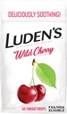 Luden's Sore Throat Rescue Lozenges for Minor Everyday Irritation & Dry Mouth, ワイルドチェリー 風味のドロップ, 30 カウント