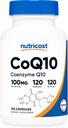 Nutricost CoQ10 100mg、120 ベジタリアンカプセル、120 サービング - 高吸収、ベジタリアン、非GMO、補酵素 Q10