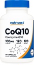 Nutricost CoQ10 100mg、120 ベジタリアンカプセル、120 サービング - 高吸収、ベジタリアン、非GMO、補酵素Q10