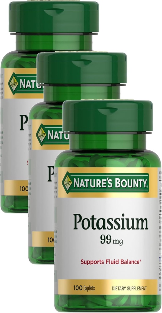 Nature's Bounty Potassiumグルコネート99mg、100カプレット(3パック)