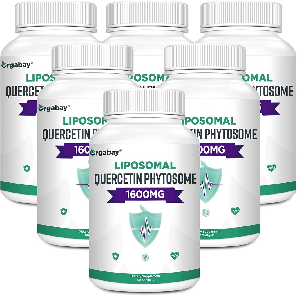Orgabay Liposomal QuercetinのPhytosome 1600のmg、Bromelain 200mg、亜鉛30mg、ビタミンCのTurmeric 40のmg、最も高い吸収、Quercetinの複合体、360のSoftgels