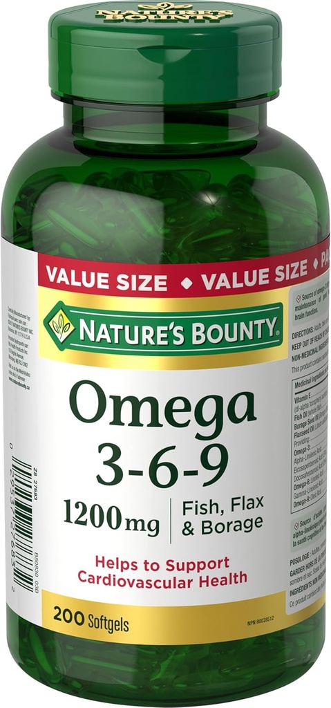 Nature's Bounty Omega-3-6-9 1200mg 200カウント