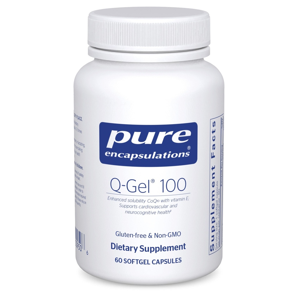 純粋なカプセル封入Q-Gel 100(水溶性CoQ10) | ビタミンEとCoQ10は容解性を高めます | 60のSoftgelのカプセル