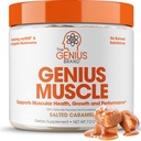 Geniusブランドジェニウスマッスル - 成長、持久力と回復のための筋肉健康サプリメント - 非ホルモンフォーミュラ - 6有機キノコ - 自然に甘やか - 30サービング - 塩キャラメル