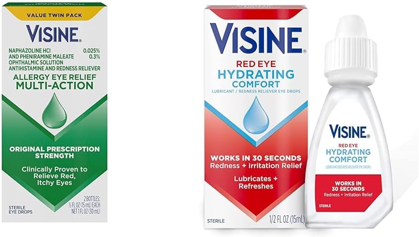 Visineのアレルギーの目の救助は赤い目のHydrating慰めの低下、0.5のflを低下させます。oz (2のパック)