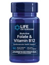 ライフエクステンションBioActive Folate&ビタミンB12は、心臓、脳およびGI Tract健康、非GMO、グルテンフリー、ベジタリアン、90カプセルを促進します