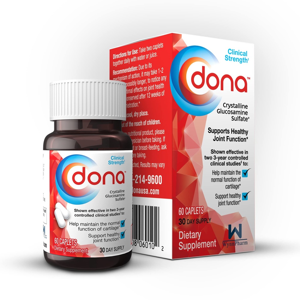 Donaの結晶のグルコサミン硫酸塩、1500 MgのKneeの慰め及び共同健康サポート、1500 Mg、60の計算のための共同補足の丸薬