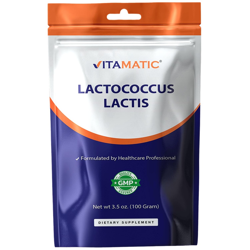 Vitamatic LactococcusのLactisのプロバイオティックの粉 - 消化器の健康サポート - 100グラム(3.5 OZ) - 100のサービング