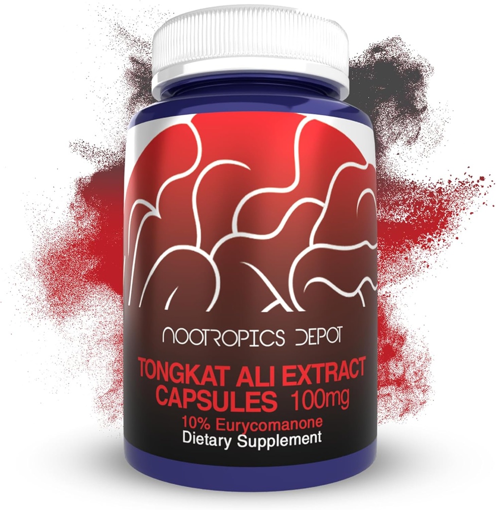 Nootropics DepotのTongkatのアリのエキスのカプセル | 100mg | 60の計算 | HPTLCの10%のEurycomanone | Eurycoma longifoliaの根のエキス