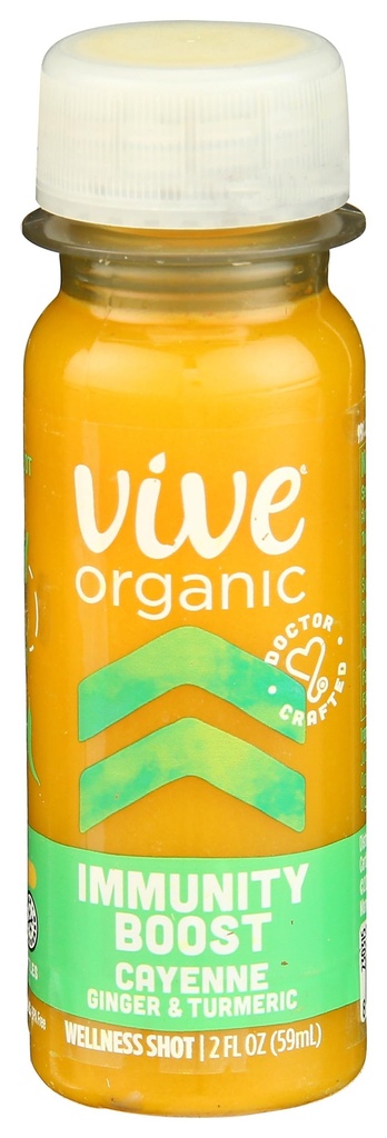 Vive Organic Immunity Boost Cayenne、ジンジャー&ターメリックショット(2ozボトル)