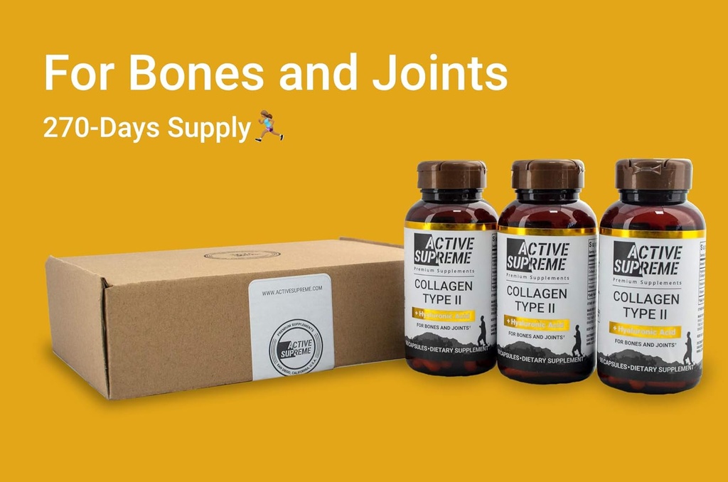 3パックコラージュピルタイプ2 関節と軟骨サポート用 - 草フェッドビーフコラージュ水溶タイプ2 ビタミンCとヒアルロン酸のカプセル