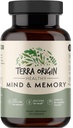 TERRA ORIGIN Healthy Mind and Memory Support Supplement | Cognitive Memory Matrix | Nootropic CDP, Bacopa, L-Tyrosine, Huperzine A, Ginko, B12 | Non GMO, Gluten Free, Dairy Free | 30 Capsules
