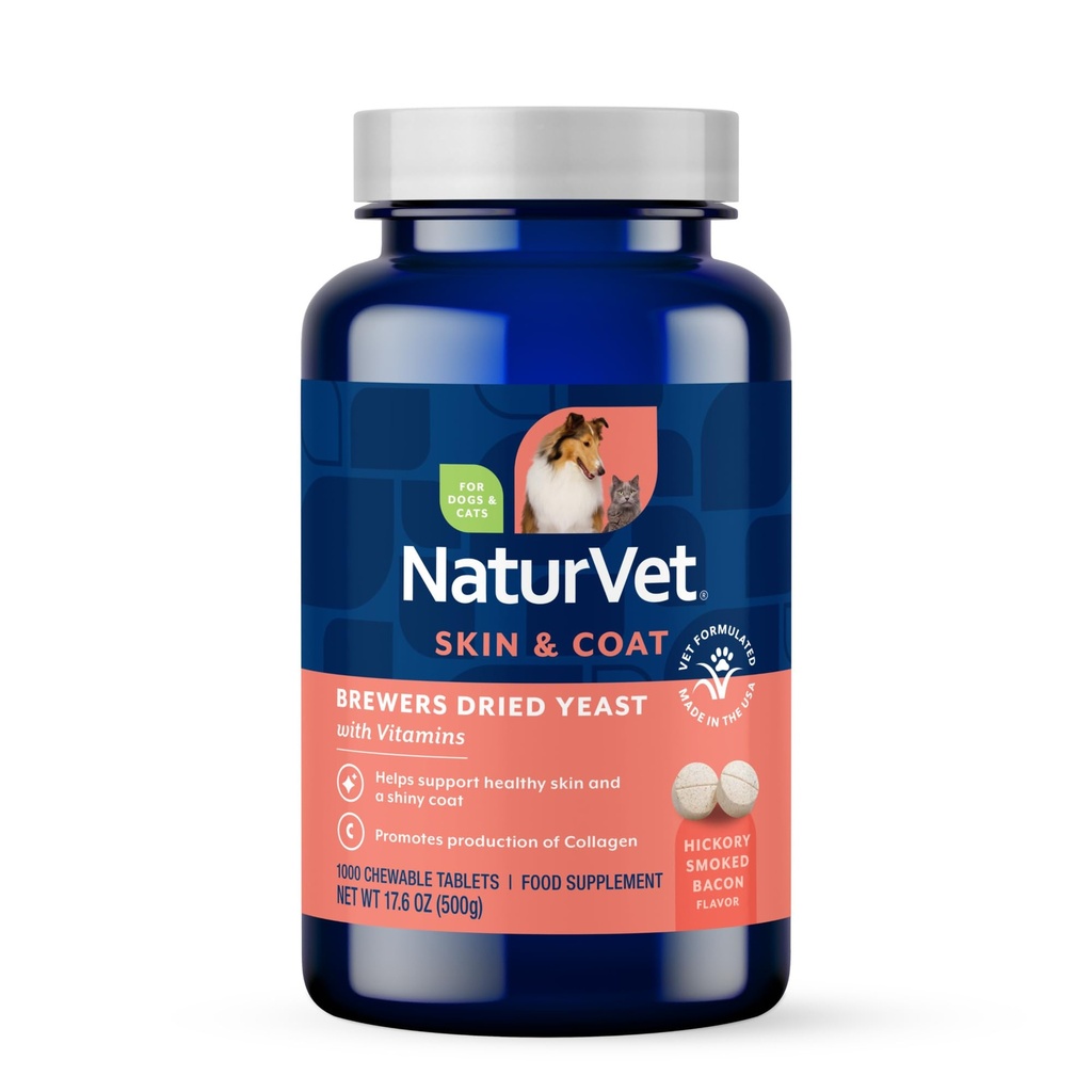NaturVetブリューワーズは、犬と猫のためのビタミンとニンニク風味のプラスビタミンと酵母のフォーミュラを乾燥しました。