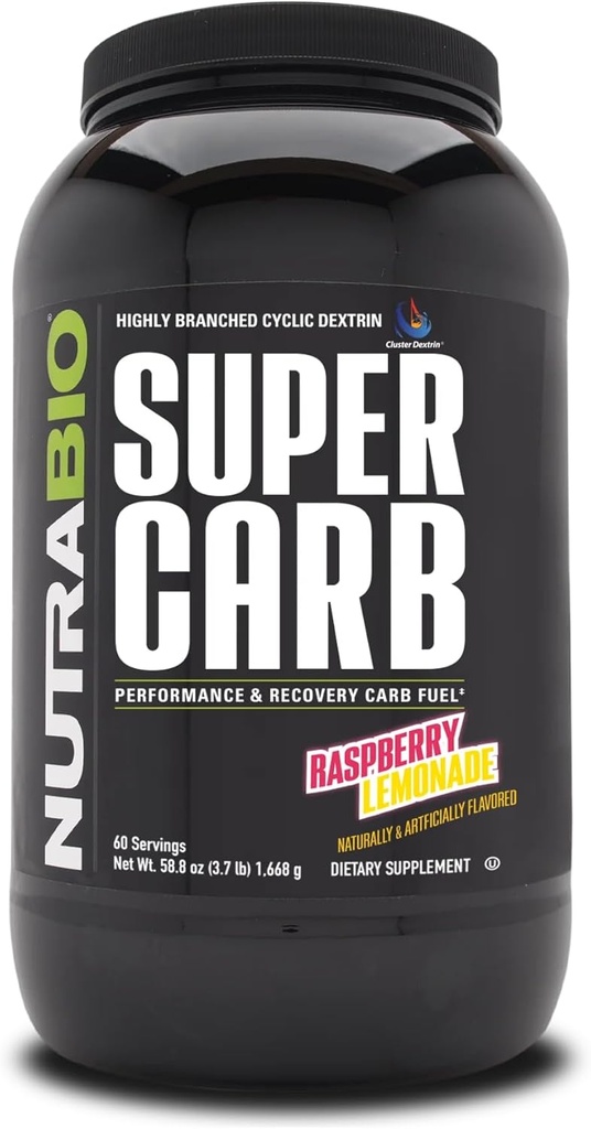NutraBio Super Carb - 60 Servings (Raspberry Lemonade)