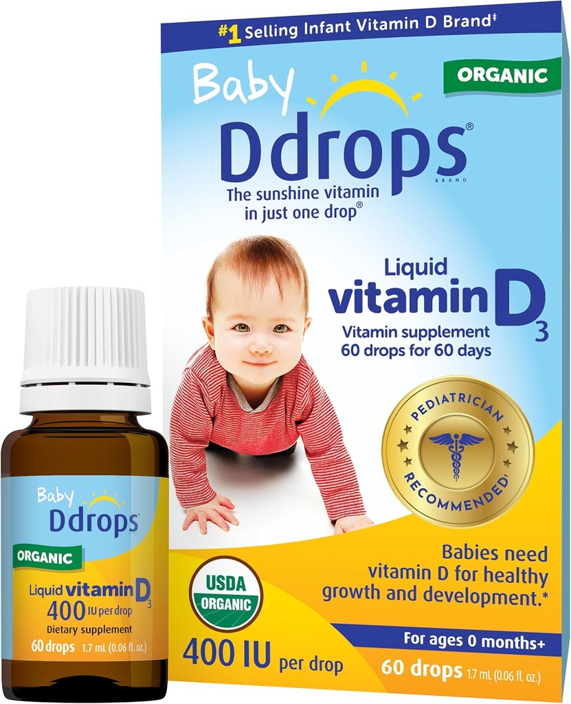 Ddrops Baby 400 IU、ビタミンD、60 は 1.7mL (0.06 Fl. Oz (パッケージ 1))をドロップします