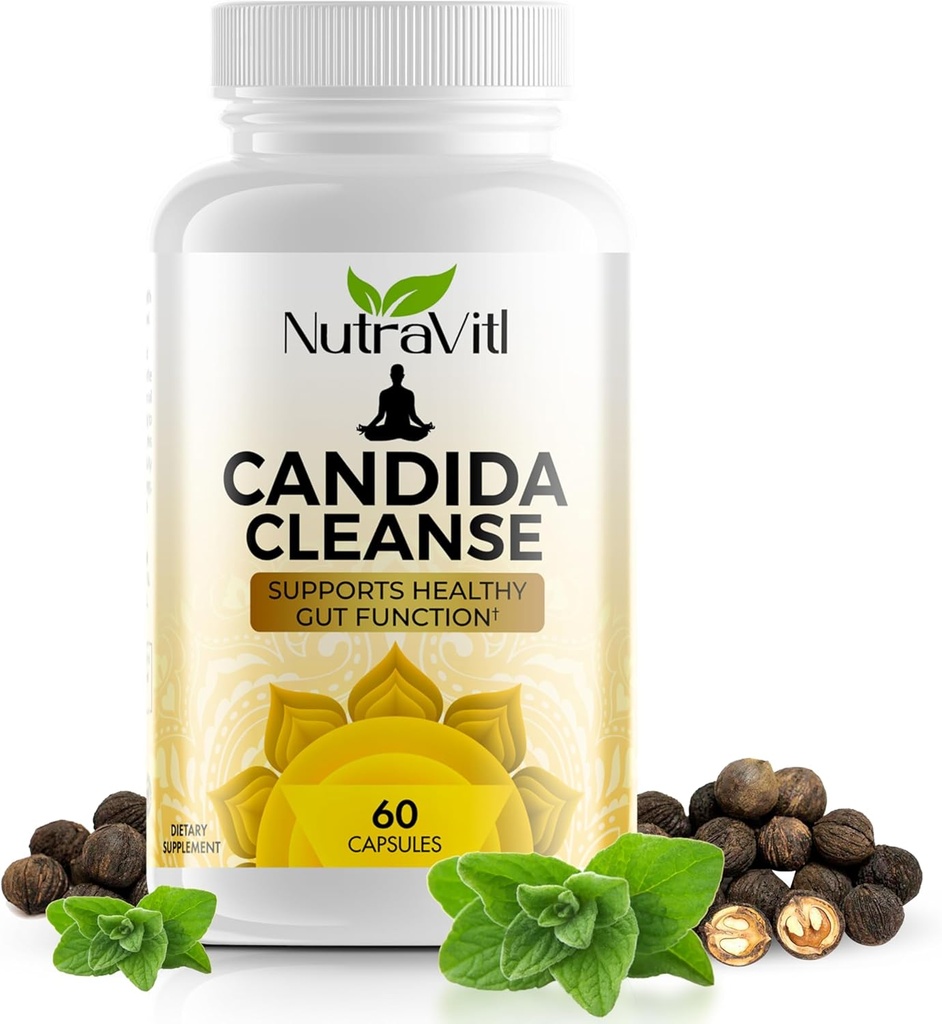 Candidaの清潔(60のカプセル)の高度のIntestinalの成長のDetox - Oreganoの葉、Wormwood、黒いクルミ-女性および人の消化器の健康及び規則性を促進します