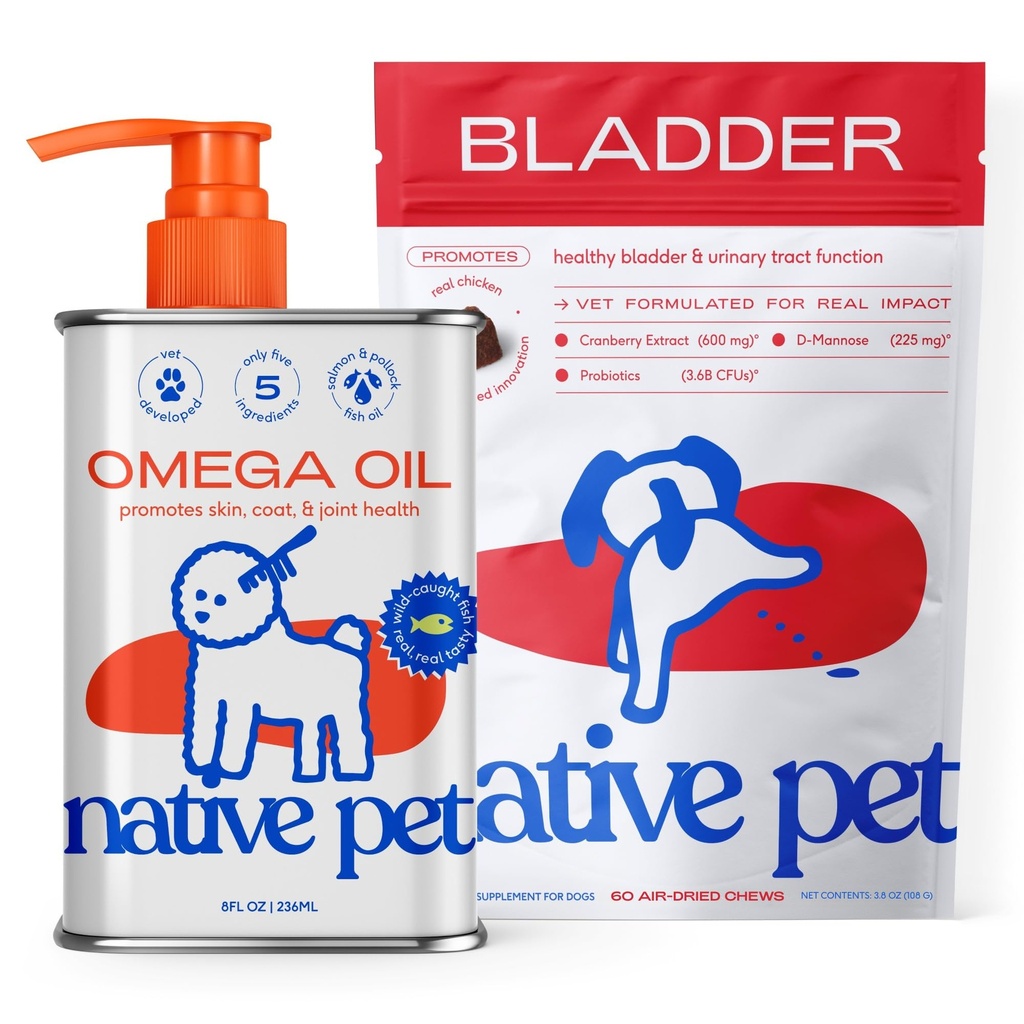犬のためのカウンター&フィッシュオイル上のネイティブペット犬UTI治療は、かゆみの皮膚+モビリティをサポートするために  60咀嚼&8オズ
