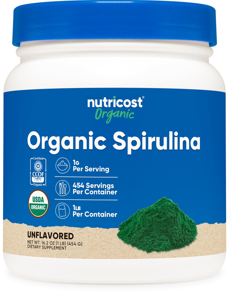 Nutricost有機スピルリナパウダー454グラム、1LB - 純粋で、認定有機スピルリナ