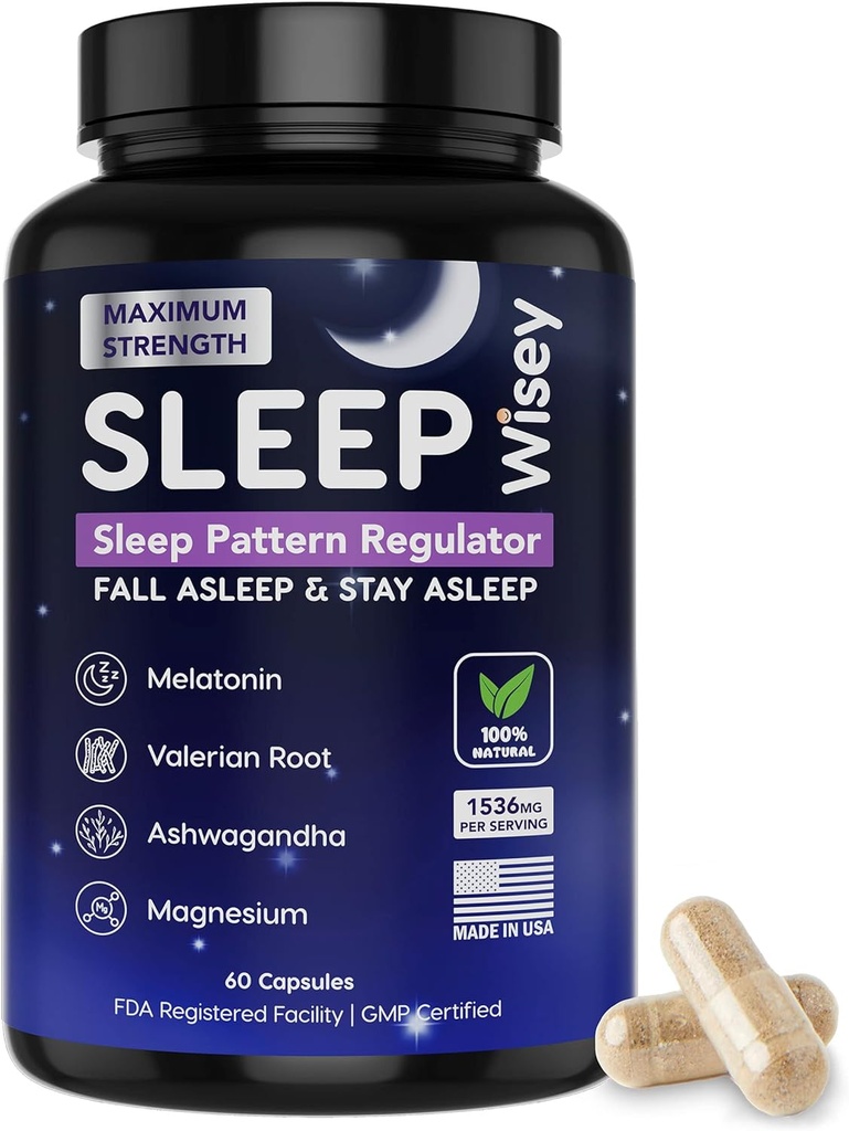 ウィジーナチュラルスリープエイド - 健康な眠りとリラックスを促進 - バレリアン、メラトニン、マグネシウム、アシュワガンダ - ノンハビット成形 - 60カプセル