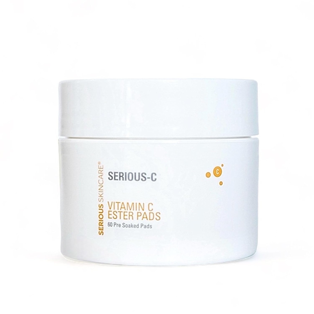 深刻なスキンケア - ビタミンCエステルパッド - ヒアルロン酸 - スムーザーラジアントスキンのためのアンチエイジングフェイシャルトリートメント - 果物と砂糖の抽出物 - 事前浸されたフェイシャルディスク - 60カウント(1パック)