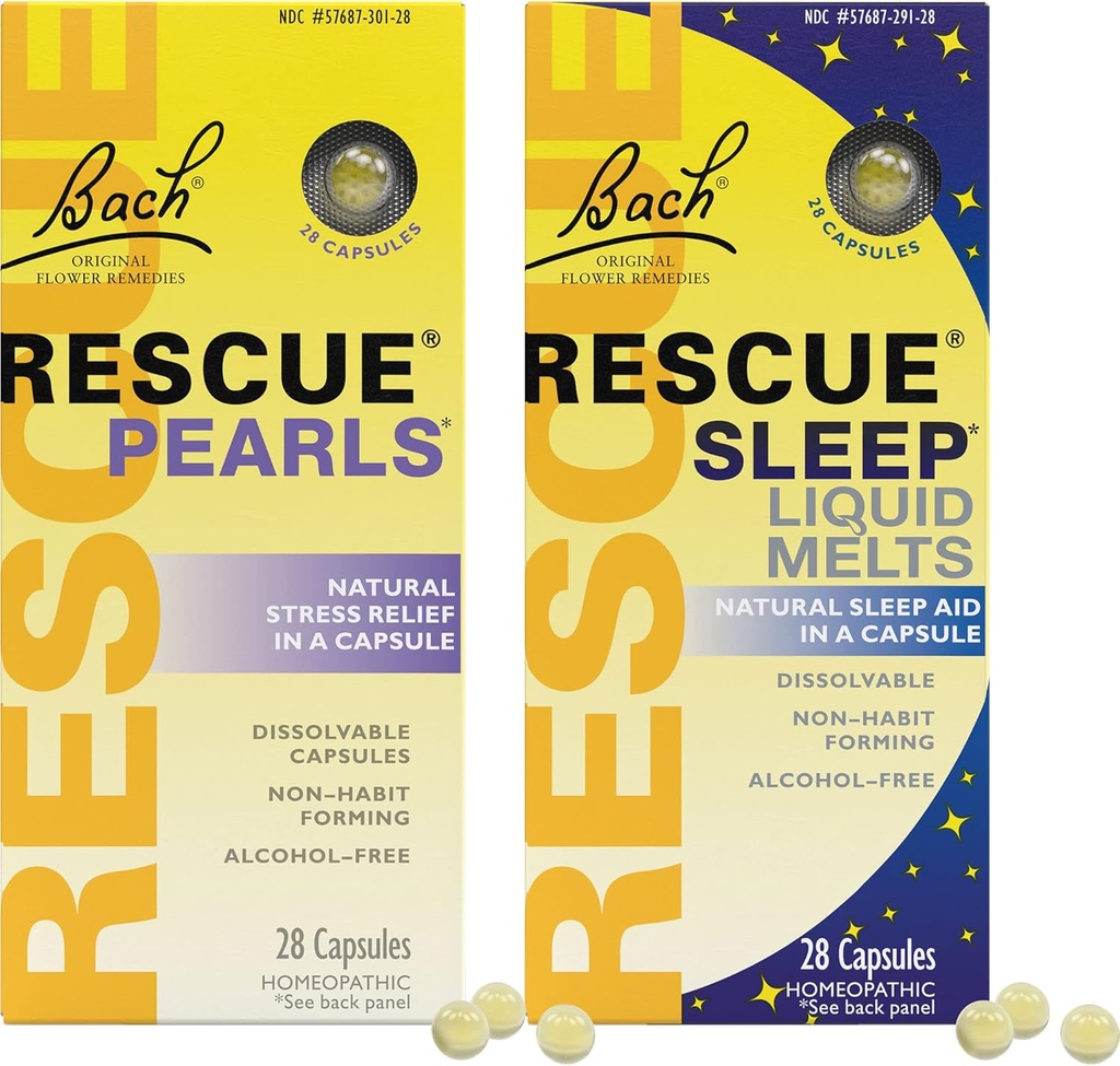 ストレス&スリープバンドル、バッハRESCUEパール、自然ストレスリリーフ[and] RESCUE睡眠液メルツ、ナチュラルスリープエイド - 2-Pk、ホメオパシーフラワーエッセンス
