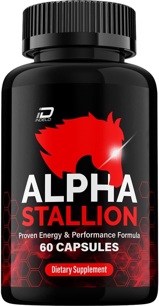 Alpha Stallion Pills Official Formula - AlphaStallion Capsules High Performance Formula - Maximum Strength, Alpha Stallion All-Natural Formula, StallionAlpha Reviews (1 Pack - 60 Capsules)