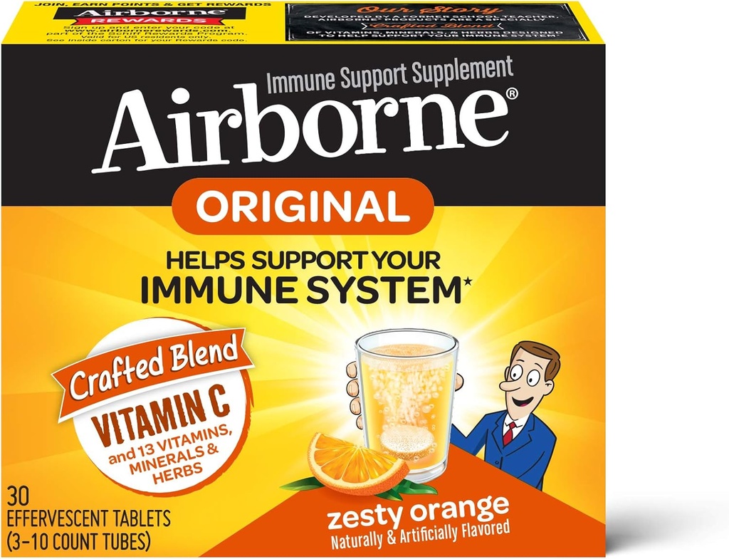 エアボーンのゼスタイのオレンジ エフェライトのタブレット、ビタミンCの1000mg - 免疫サポート補足30ea