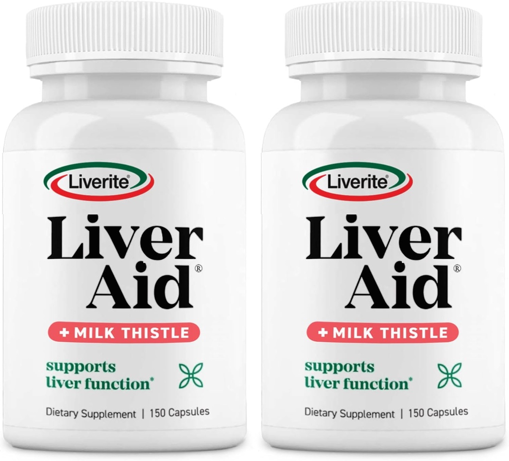 Liverite Liver Aid with Milk Thistle 2-Pack 150 カプセル(合計300)、Liver サポート、Liver Cleanse、Liver Care、エネルギーの改善