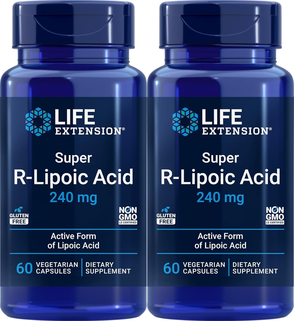 ライフエクステンションスーパーR-リポ酸240mg、60ベジタリアンカプセル(2パック)