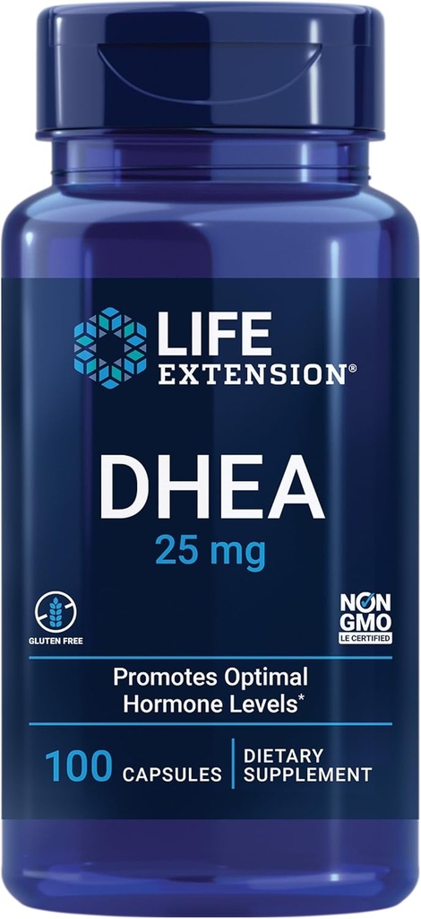 ライフエクステンションDHEA 25mg - ホルモンバランス、免疫サポート、性的健康、骨&心血管の健康とアンチエイジングと気分のサポートのためのサプリメント - グルテンフリー、非GMO - 100カプセル