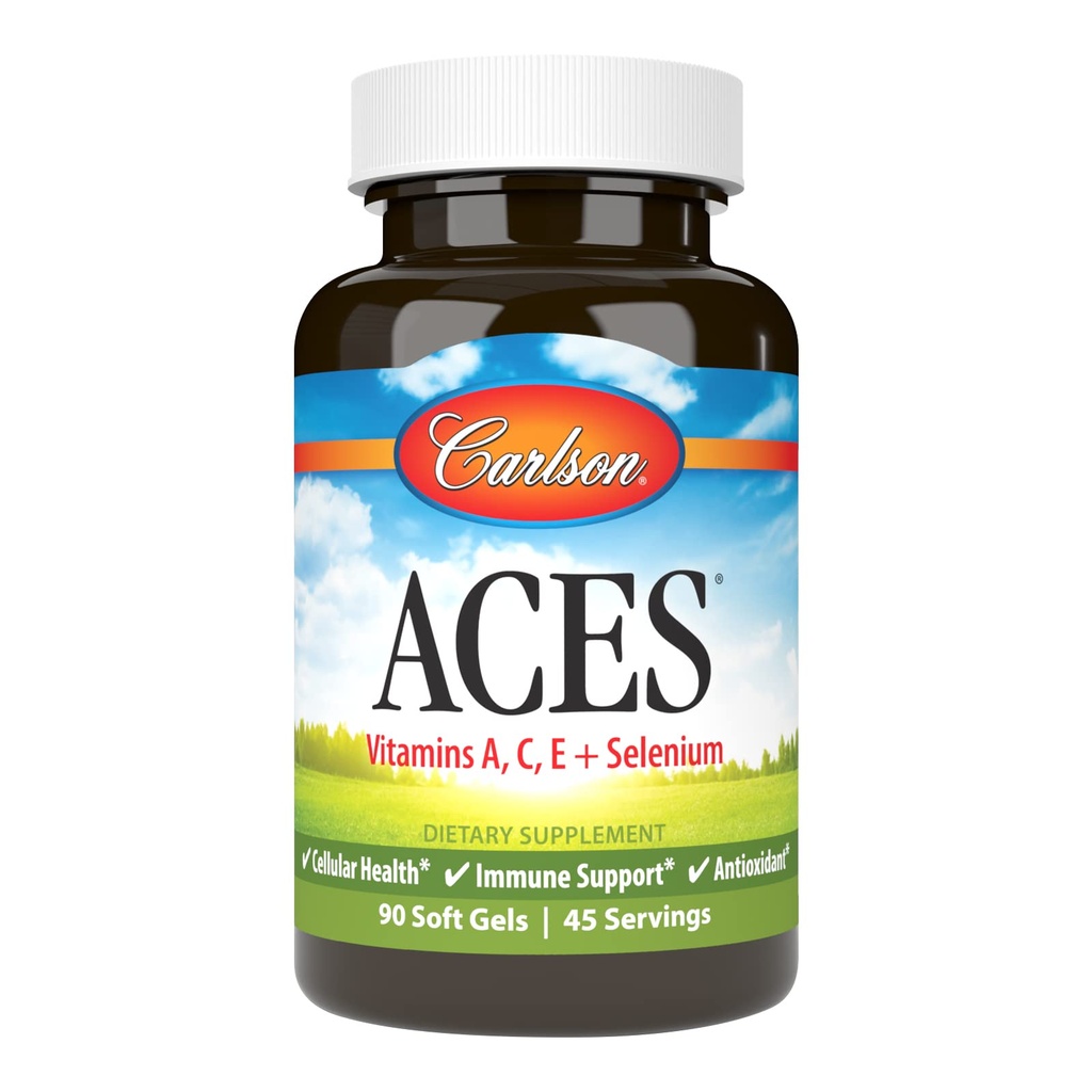 カールソン - ACES、ビタミンA、C、E +セレン、セルラーヘルス&免疫サポート、抗酸化剤、90 Softgels