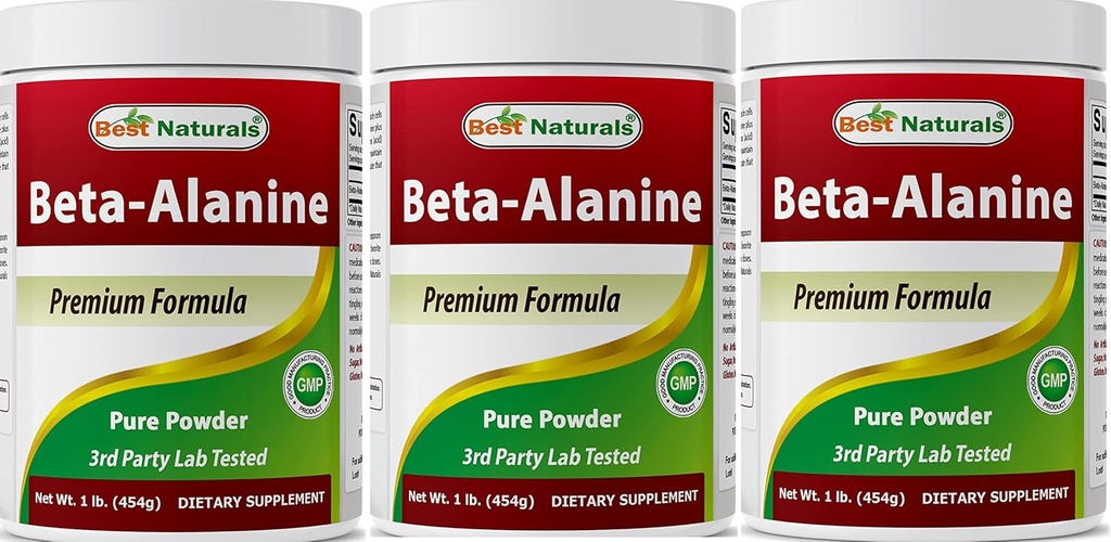 Best Naturals Beta Alanine Pure Powder 1 Pound (1 LB (Pack of 3))