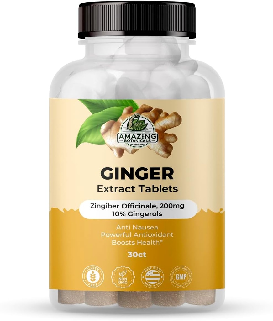 驚くべき植物のジンジャーの根のエキスのタブレット200のmg - 10%のGingerols、タブレットごとの20のmg、30のタブレット