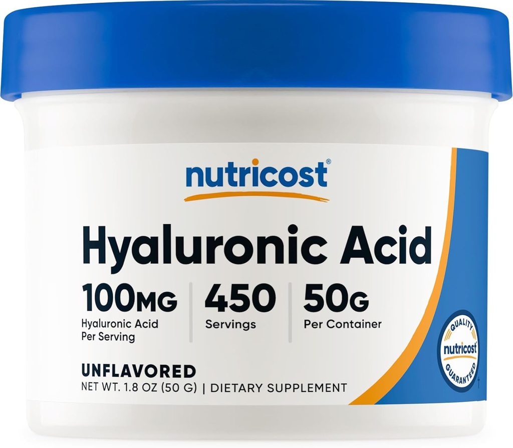 Nutricost Hyaluronic酸の粉50グラム-水溶性、良い粉、グルテンフリー、非GMO