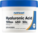 Nutricost Hyaluronic酸の粉50グラム-水溶性、良い粉、グルテンフリー、非GMO