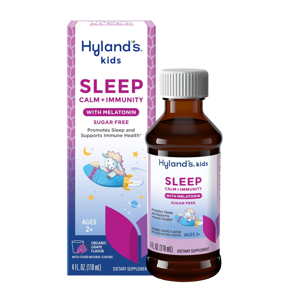 ハイランドの子供はMelatonin、マグネシウム、ビタミンD、亜鉛及びエルダーベリーが付いている砂糖なしの睡眠の援助の液体と、睡眠及びサポート免疫の健康、年齢2+のブドウの味、4 Flを促進します。オズ。