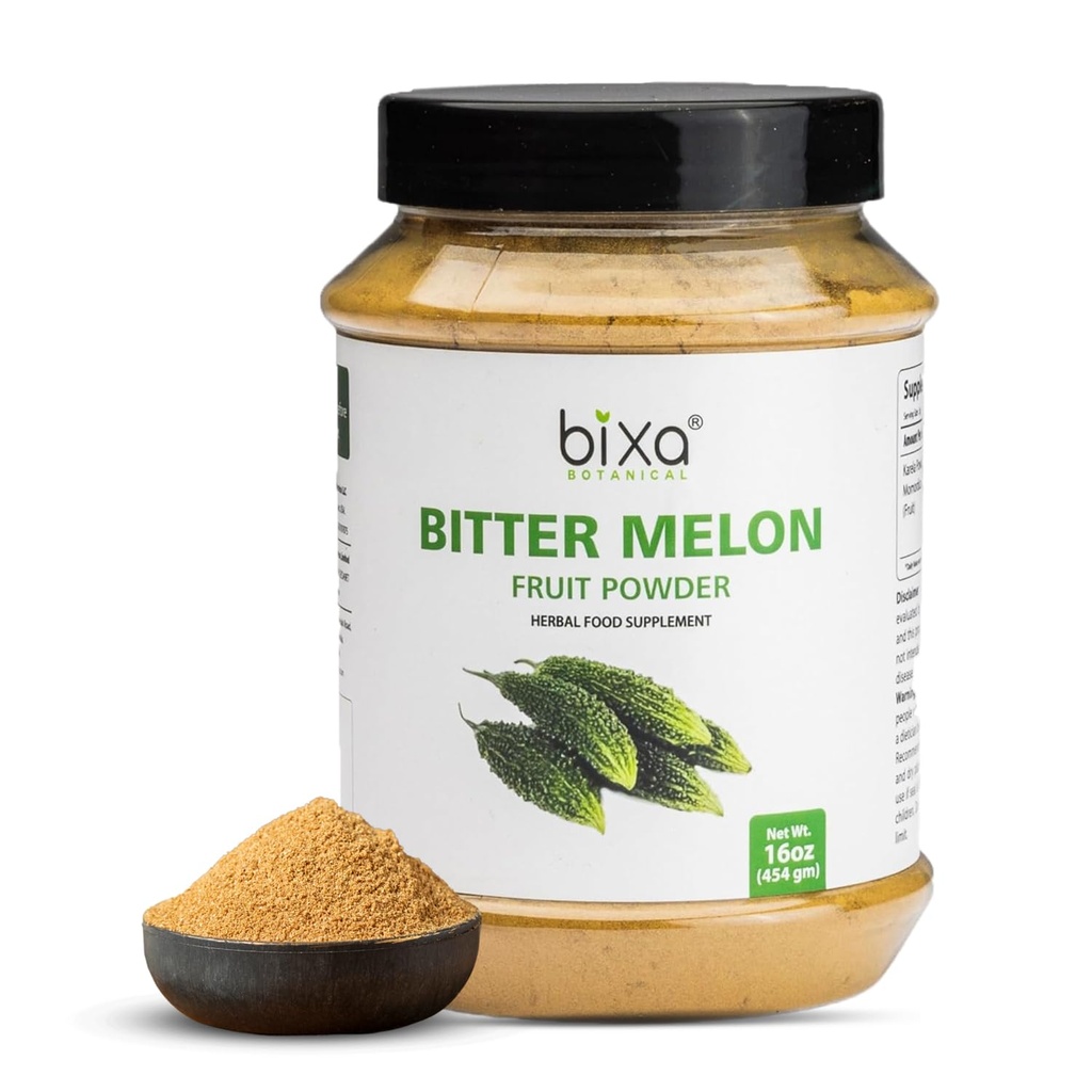 bixa の植物のビターのメロンの粉 | Ayurvedic の草の助けは肝臓機能を改善します | 皮および胃-1 ポンドのための草の補足 (16 Oz/454 GRM)