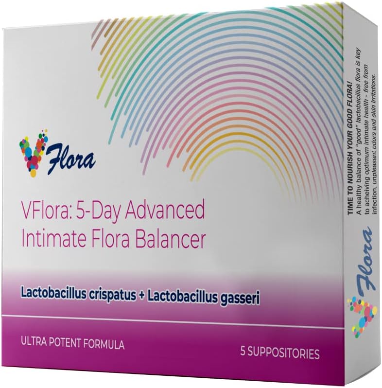 VagiBiom 5-Day Vflora (Lactobacillus カリパス + L. ガスセリ) バランスインティメートフローラ. 肌の健康のための栄養と栄養の良いフローラ。 ウルトラポテント100%ナチュラルビーガン(5坐剤)