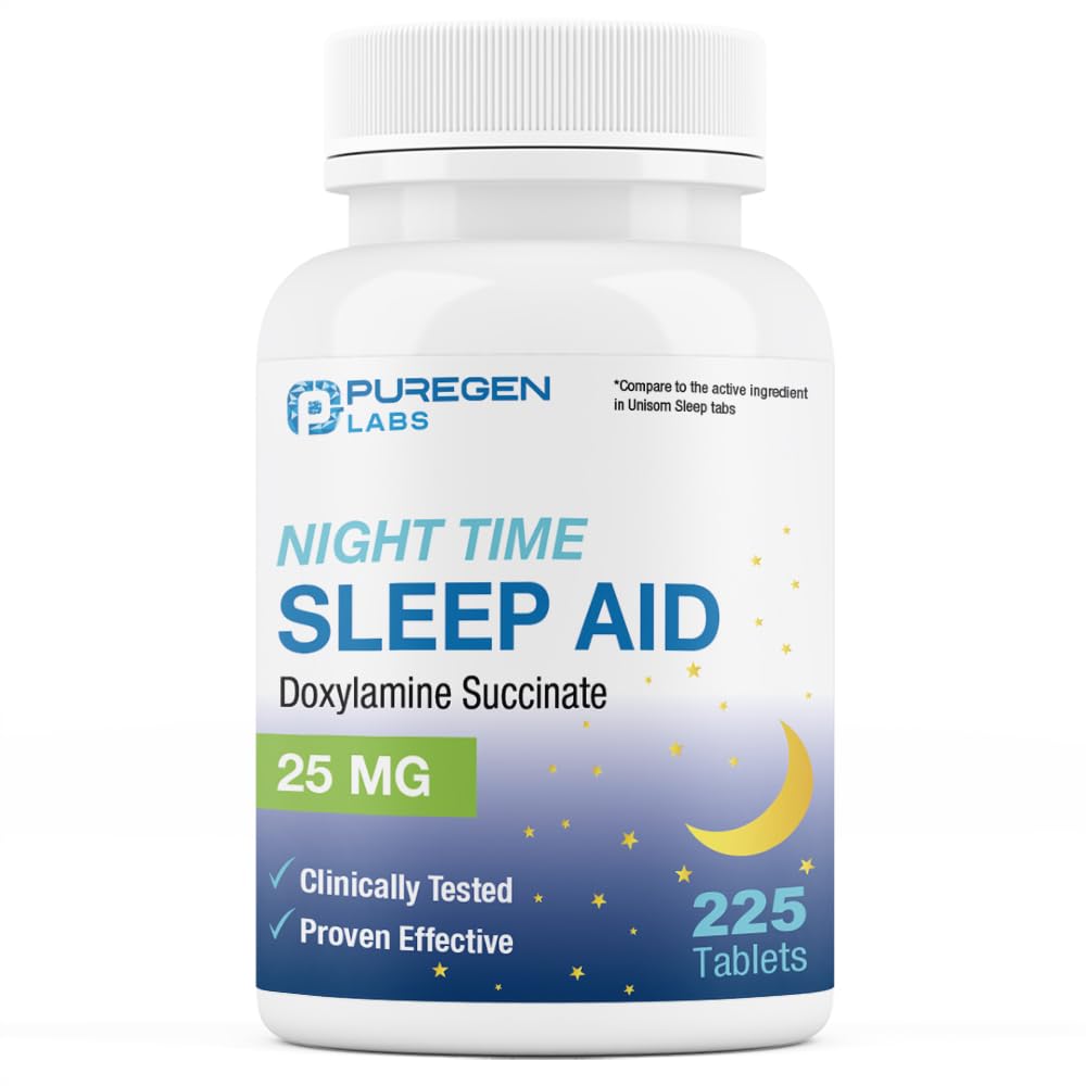 ピュアゲンラボ ドキシルアミン酸エステル25mg | 夜間睡眠補助剤 | 安全で効果的 | 睡眠補助剤の形成の禁止 | 米国製 | 225錠