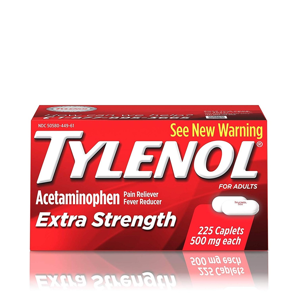 Tylenolの500のmgのアセトアミノフェン、痛みのReliever及び熱の減力剤、225のctの余分強さの小冊子