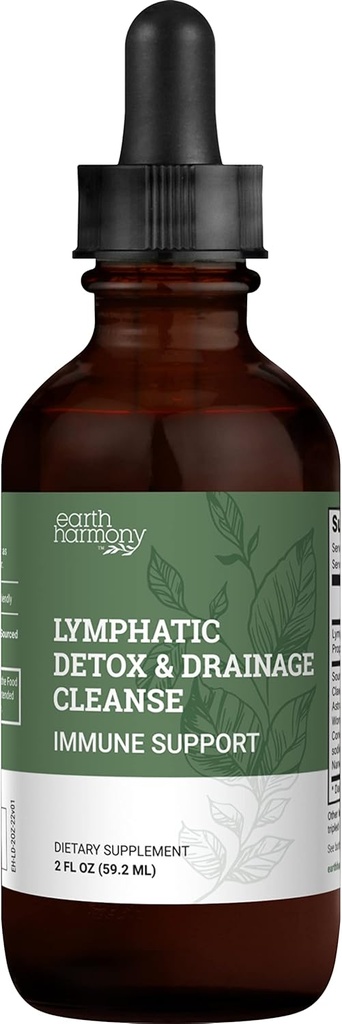 地球のハーモニーリンパ排水の低下、リンパDetox - Soursop、Cat's Claw Bark、Astragalus、Wormwood、リンパNode Detox、リンパサポートクレンス(2 Oz)とサプリメント