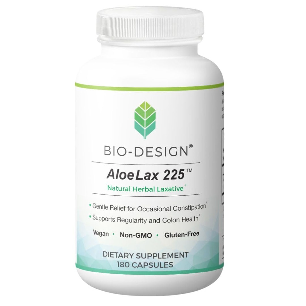 Aloe Lax 225天然ハーブ乳剤 - 225mg天然アロエフェロックスとOccasional便秘、ガス、およびブロッキングのための穏やかな救済 - 腸の規則性とコロンの健康をサポート - 180カプセル