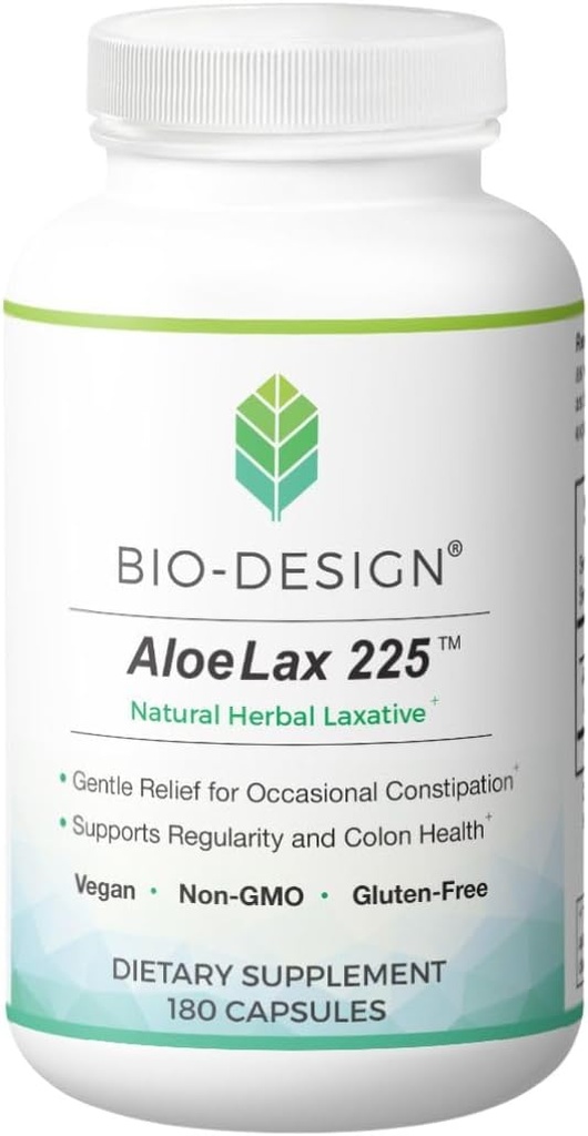 Aloe Lax 225天然ハーブ乳剤 - 225mg天然アロエフェロックスとOccasional便秘、ガス、およびブロッキングのための穏やかな救済 - 腸の規則性とコロンの健康をサポート - 180カプセル