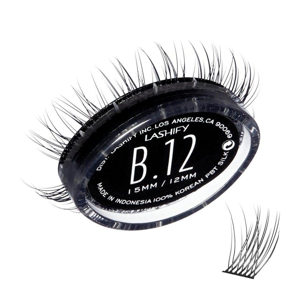 Lashify Bold 12mm Gossamer DIY Eyelash Extensions Refill, ブラック, Easy False Eyelashes for Natural Look(ナチュラルルック用)