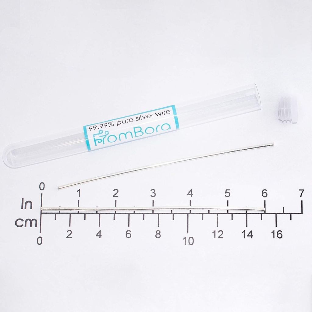 コロイドシルバー | 純銀線のペア 99.99% | 証明書 | 9999 | 15 ゲージ 6 | FromBoraコロイドシルバージェネレーターワイヤ