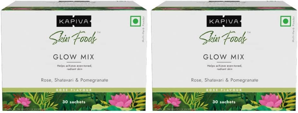24カラットカピバスキンフードグローミックス(60サチェット) | アーユルヴェーダスキンサプリメント、コラージュパウダー | 輝く&ヘルシー肌のためのスキンケア - 2のスーパーセーバーパック