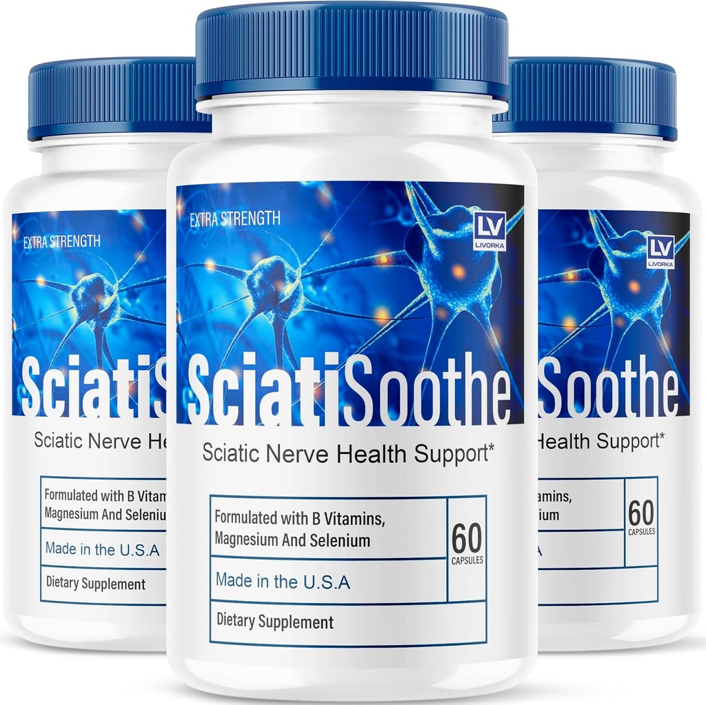 LIVORKA (3 パック) Sciatisoothe - Sciatisoothe の補足、Sciati Soothe、Sciatisooth、Sciati Soothe の補足、Sciati Soothe のカプセル、Sciatic Sooth、3 か月の 180 カプセル