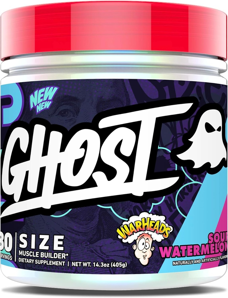 GHOSTサイズV3筋肉ビルダー栄養補助食品 - 源泉サワースイカ、30サービング - 男性と女性のためのサポート筋肉成長と強度の建物 - クレアチン&ベタイン - 砂糖&グルテンフリー